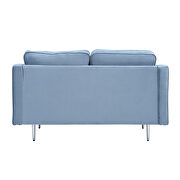 Blue velvet morden style couch furniture upholstered loveseat sofa additional photo 2 of 9