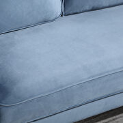 Blue velvet morden style couch furniture upholstered loveseat sofa additional photo 5 of 9