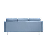 Blue velvet morden style couch furniture upholstered three seat sofa by La Spezia additional picture 5