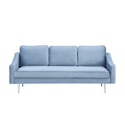 Blue velvet morden style couch furniture upholstered three seat sofa by La Spezia additional picture 7