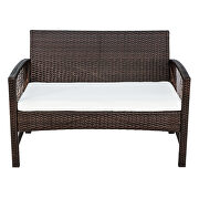 Brown rattan chair, sofa and table patio 4 piece set additional photo 2 of 17
