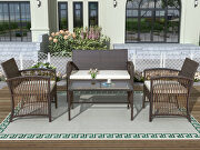 Brown rattan chair, sofa and table patio 4 piece set by La Spezia additional picture 14