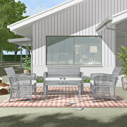 Gray rattan chair, sofa and table patio 4 piece set by La Spezia additional picture 3