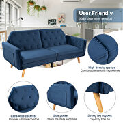 Blue velvet upholstered modern convertible folding futon lounge by La Spezia additional picture 13