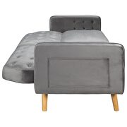 Gray velvet upholstered modern convertible folding futon lounge by La Spezia additional picture 13