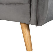 Gray velvet upholstered modern convertible folding futon lounge additional photo 5 of 15