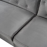 Gray velvet upholstered modern convertible folding futon lounge by La Spezia additional picture 10