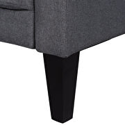 Gray linen upholstered modern convertible folding futon lounge additional photo 2 of 16