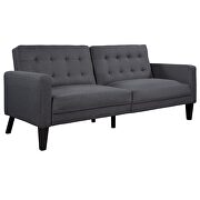 Gray linen upholstered modern convertible folding futon lounge by La Spezia additional picture 12