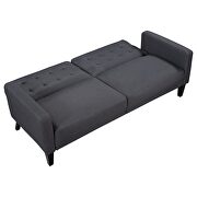 Gray linen upholstered modern convertible folding futon lounge by La Spezia additional picture 13