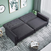 Gray linen upholstered modern convertible folding futon lounge by La Spezia additional picture 17