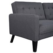 Gray linen upholstered modern convertible folding futon lounge additional photo 5 of 16