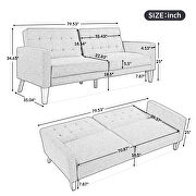 Gray linen upholstered modern convertible folding futon lounge by La Spezia additional picture 6