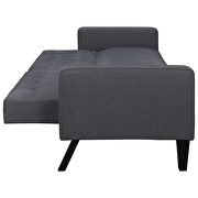 Gray linen upholstered modern convertible folding futon lounge by La Spezia additional picture 7
