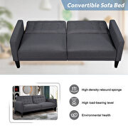 Gray linen upholstered modern convertible folding futon lounge by La Spezia additional picture 9