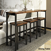 Counter height extra long dining table set with 3 stools in brown by La Spezia additional picture 2