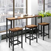 Counter height extra long dining table set with 3 stools in brown by La Spezia additional picture 3