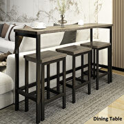 Counter height extra long dining table set with 3 stools in gray by La Spezia additional picture 2