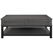 U-style gray lift top coffee table with inner storage space and shelf by La Spezia additional picture 7