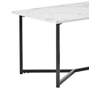 Marble finish top u_style modern rectangle wooden coffee table by La Spezia additional picture 3