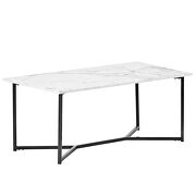 Marble finish top u_style modern rectangle wooden coffee table by La Spezia additional picture 6
