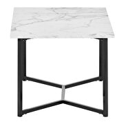 Marble finish top u_style modern rectangle wooden coffee table by La Spezia additional picture 8