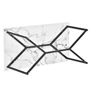 Marble finish top u_style modern rectangle wooden coffee table by La Spezia additional picture 9