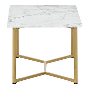 Marble finish top u_style modern rectangle wooden coffee table by La Spezia additional picture 5