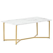 Marble finish top u_style modern rectangle wooden coffee table by La Spezia additional picture 7