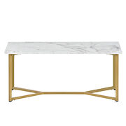 Marble finish top u_style modern rectangle wooden coffee table by La Spezia additional picture 10