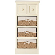Antique white accent style vintage end table with 3 baskets by La Spezia additional picture 13