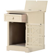 Antique white retro end table with hidden storage area for usb port additional photo 2 of 19