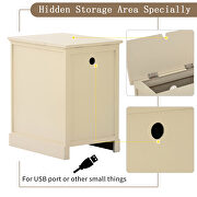 Antique white retro end table with hidden storage area for usb port by La Spezia additional picture 14