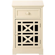 Antique white retro end table with hidden storage area for usb port by La Spezia additional picture 10