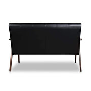 Modern solid loveseat sofa upholstered black pu leather 2-seat couch by La Spezia additional picture 10