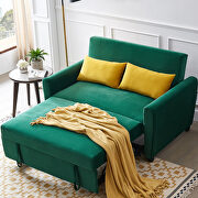 Modern green velvet sofa with pull-out sleeper bed by La Spezia additional picture 4