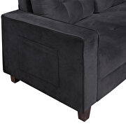 Black velvet morden style three seat sofa additional photo 2 of 10