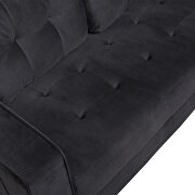 Black velvet morden style three seat sofa by La Spezia additional picture 7