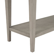 Gray wash wood classic retro style console table with three top drawers by La Spezia additional picture 11
