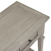 Gray wash wood classic retro style console table with three top drawers by La Spezia additional picture 13
