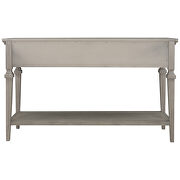 Gray wash wood classic retro style console table with three top drawers by La Spezia additional picture 14