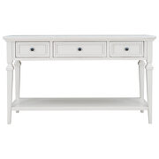 Antique white wood classic retro style console table with three top drawers by La Spezia additional picture 2