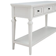 Antique white wood classic retro style console table with three top drawers by La Spezia additional picture 11