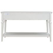 Antique white wood classic retro style console table with three top drawers by La Spezia additional picture 13