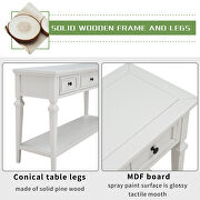 Antique white wood classic retro style console table with three top drawers by La Spezia additional picture 17