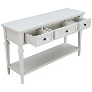 Antique white wood classic retro style console table with three top drawers by La Spezia additional picture 18