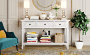 Antique white wood classic retro style console table with three top drawers by La Spezia additional picture 3
