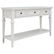 Antique white wood classic retro style console table with three top drawers by La Spezia additional picture 5