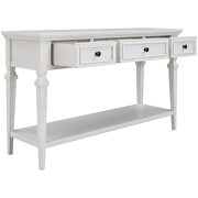 Antique white wood classic retro style console table with three top drawers by La Spezia additional picture 6