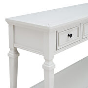 Antique white wood classic retro style console table with three top drawers by La Spezia additional picture 9